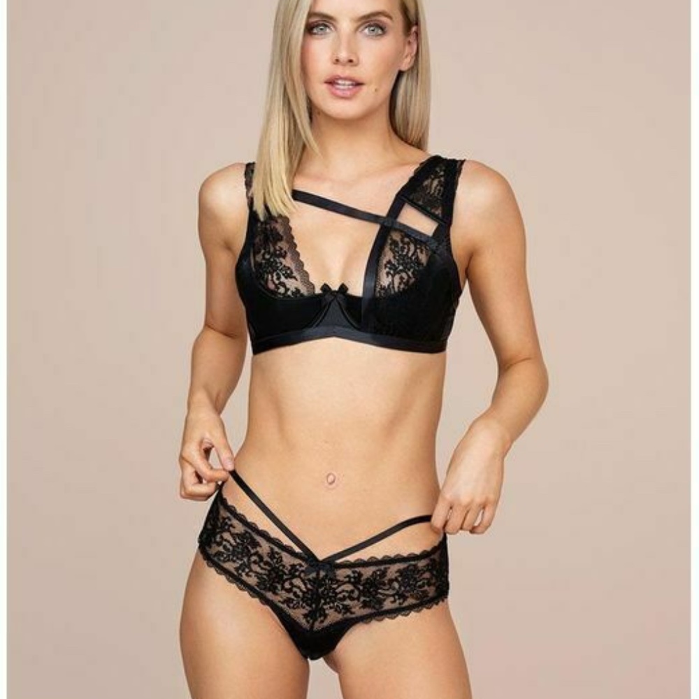 Agent Provocateur Foxi Black Ouvert Brief AP3 Medium NWT